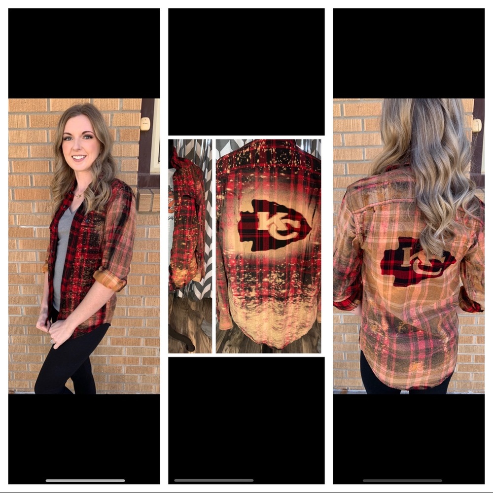 Bleached Kansas City Chiefs flannel